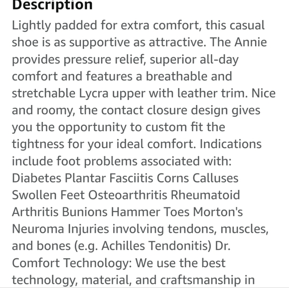 Dr. Comfort Annie shoes with orthapedic support size 8m - Picture 5 of 16